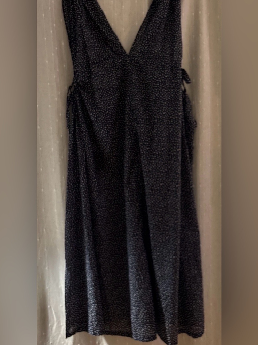 NWT J. Crew Side Tie Beach Navy  Polka Dot Maxi Dress Organic Cotton- S - Picture 3 of 9